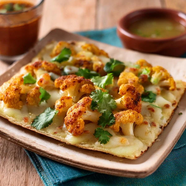 Roasted Cauliflower Flatbread Pizza